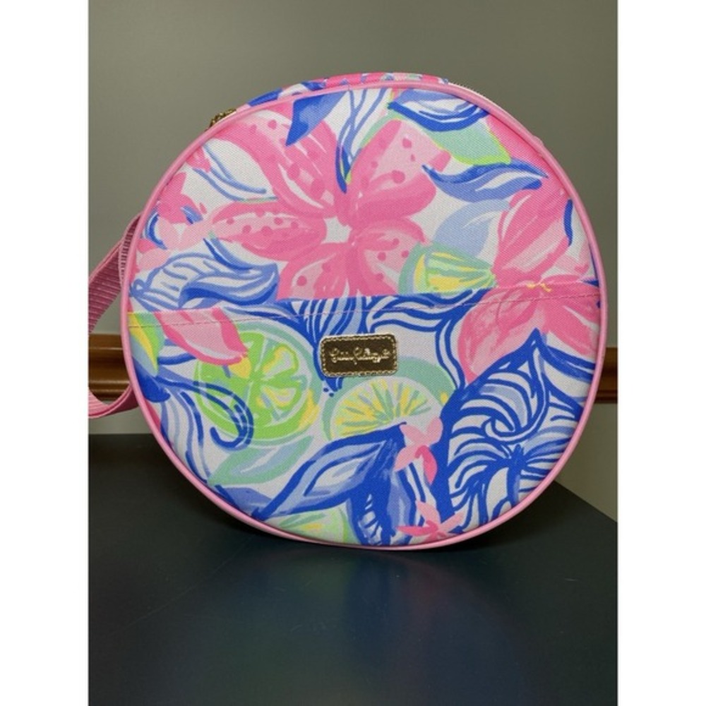 Lilly Pulitzer Havana Picnic Cooler‎ Bag Forks, Knives & Wine Glasses